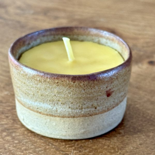Pure Beeswax Candle in Handmade Ceramic Pot